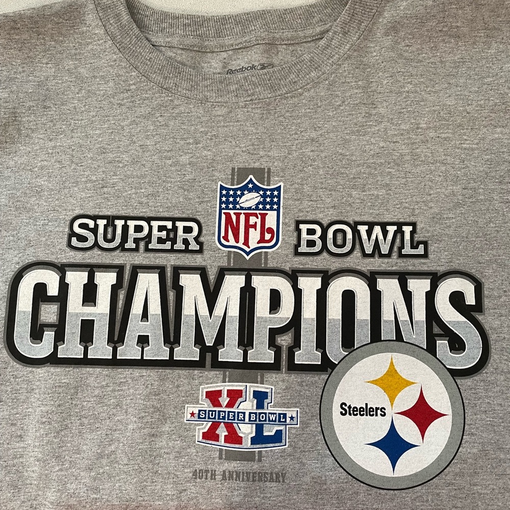 Pittsburgh Steelers Super Bowl XL Tee Shirt 40th Anniversary 2006